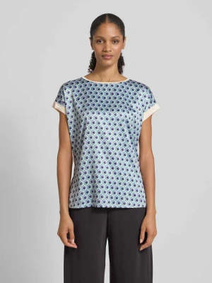 T-shirt ze wzorem na całej powierzchni i okrągłym dekoltem Christian Berg Woman