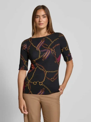 T-shirt ze wzorem na całej powierzchni model ‘JUDY’ Lauren Ralph Lauren