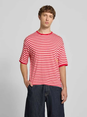 t-shirt ze wzorem w paski i nadrukiem z logo ANOTHER COTTON LAB