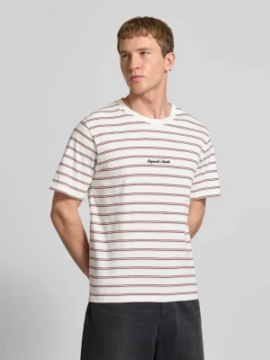 T-shirt w paski z okrągłym dekoltem Jack&Jones Złamany biały