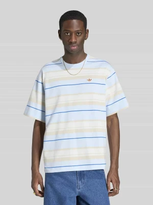 T-shirty o kroju relaxed fit z czystej bawełny z wyhaftowanym logo adidas Originals Jasnoniebieski