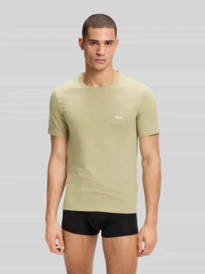 T-shirty o kroju slim fit z czystej bawełny w zestawie 3 szt. Boss Oliwkowy