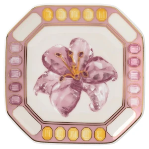 Tacka na drobiazgi Idyllia, Porcelana, Nadrukowany motyw kryształu, lilia, Różnokolorowa Swarovski