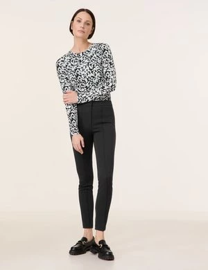 TAIFUN Damski Elastyczne spodnie Skinny Czarny Jednokolorowy Gerry Weber