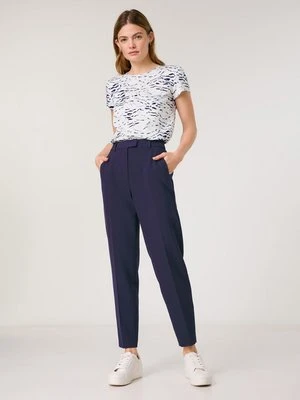 TAIFUN Damski Eleganckie spodnie o dł. 7/8 Tailored Fit, Niebieski Jednokolorowy Gerry Weber