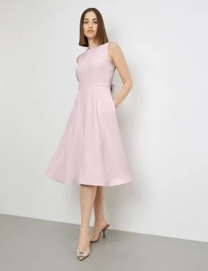 TAIFUN Damski Sukienka bez rękawów z tasiemkami do wiązania w talii Bez rękawów Okrągły Różowy Jednokolorowy