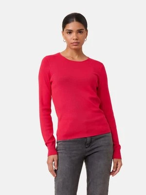 TAIFUN Damski Sweter basic 60cm długie Okrągły, Czerwony Jednokolorowy Gerry Weber