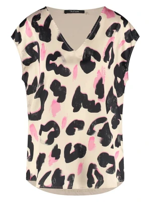 TAIFUN Koszulka w kolorze beżowo-czarno-jasnoróżowym rozmiar: 40