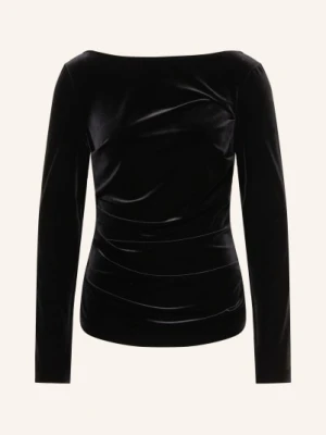 Talbot Runhof Koszulka Z Długim Rękawem Z Aksamitu schwarz