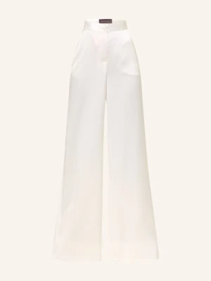 Talbot Runhof Spodnie Z Satyny W Satynowe Paski weiss