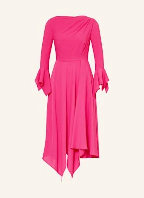 Talbot Runhof Sukienka Koktajlowa Z Wolantami pink