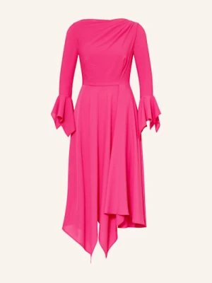 Talbot Runhof Sukienka Koktajlowa Z Wolantami pink