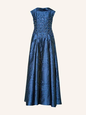 Talbot Runhof Sukienka Wieczorowa Z Żakardu, Z Ozdobnymi Kamykami blau