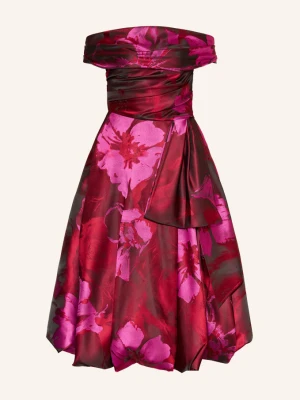 Talbot Runhof Sukienka Z Odkrytymi Ramionami Z Tkaniny Żakardowej pink