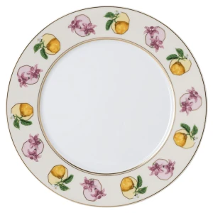 Talerzyk deserowy Idyllia, Porcelana, Nadrukowany motyw kryształu, lilia cytron, Różnokolorowy Swarovski
