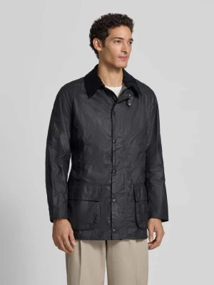 Taliowana kurtka funkcyjna z woskowanej bawełny model 'BRISTOL' Barbour Granatowy