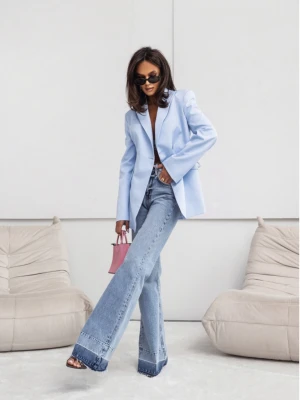 Taliowana marynarka z wiązaniem TALVINA - błękitna  magmac 