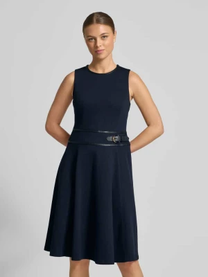 Taliowana sukienka biznesowa z mieszanki bawełny model 'TAZIO' Lauren Ralph Lauren Granatowy