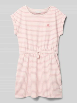 Taliowana sukienka casualowa z mieszanki bawełny Calvin Klein Jeans