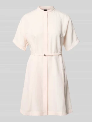 Taliowana sukienka casualowa z mieszanki lyocellu i lnu model 'DALINIA' Boss
