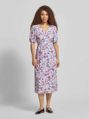 Taliowana sukienka casualowa z mieszanki wiskozy i bawełny Marc O'Polo DENIM