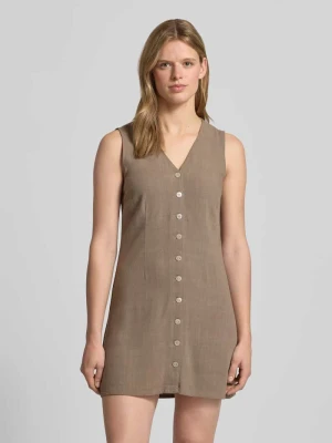 Taliowana sukienka casualowa z mieszanki wiskozy i lnu model 'SIESTA' Only