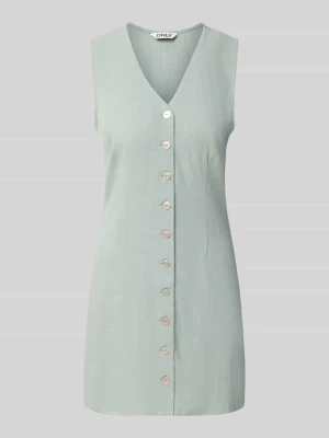 Taliowana sukienka casualowa z mieszanki wiskozy i lnu model 'SIESTA' Only