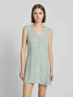 Taliowana sukienka casualowa z mieszanki wiskozy i lnu model 'SIESTA' Only
