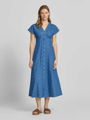 Taliowana sukienka denimowa z czystej bawełny model 'NOVA AZURE' Only