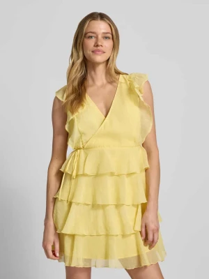 Taliowana sukienka koktajlowa w kopertowym stylu model 'SABRINA' Vero Moda