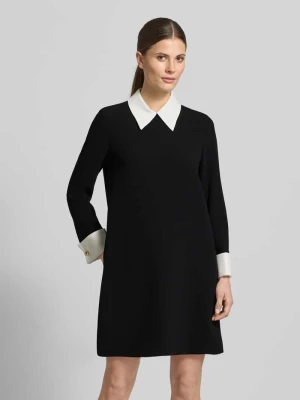 Taliowana sukienka koktajlowa z kontrastowymi mankietami model 'BRAVO' Max Mara Czarny