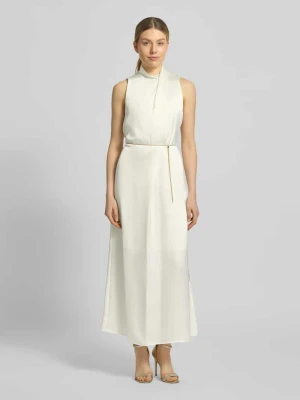 Taliowana sukienka koktajlowa z łańcuszkiem w talii Model 'KEWINA' HUGO