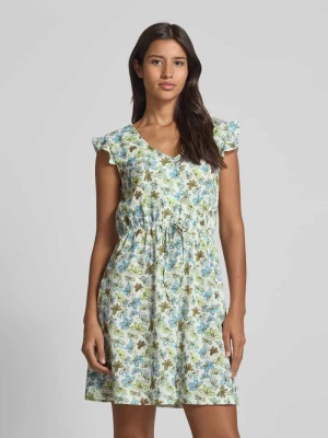 Taliowana sukienka midi ze wzorem na całej powierzchni Tom Tailor Denim