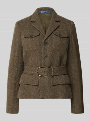 Taliowany krótki blezer z mieszanki wełny Polo Ralph Lauren