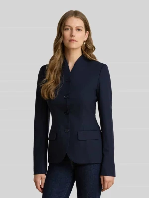 Taliowany krótki żakiet z wełny ze stójką Lauren Ralph Lauren Granatowy