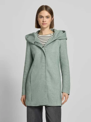 Taliowany płaszcz z kapturem model „SEDONA” Only Trzcinowy