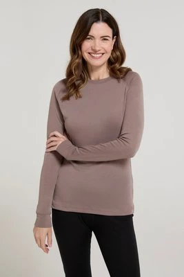 Talus – damski top z długimi rękawami i okrągłym dekoltem - Beige Mountain Warehouse