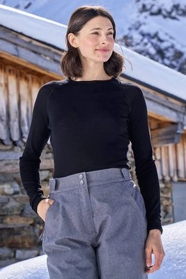 Talus – damski top z długimi rękawami i okrągłym dekoltem - Black Mountain Warehouse