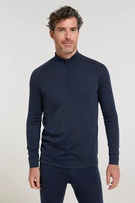 Talus – męski top z długimi rękawami i suwakiem pod szyją - Navy Mountain Warehouse