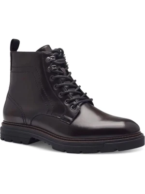 Tamaris Skórzane botki w kolorze ciemnobrązowym rozmiar: 41