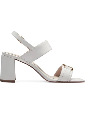 Tamaris Skórzane sandały w kolorze białym rozmiar: 39