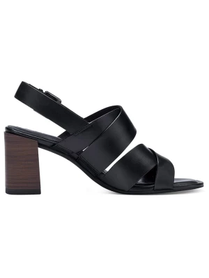 Tamaris Skórzane sandały w kolorze czarnym rozmiar: 40