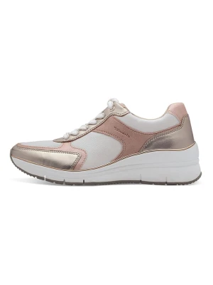 Tamaris Skórzane sneakersy w kolorze biało-jasnoróżowym rozmiar: 38