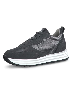 Tamaris Skórzane sneakersy w kolorze srebrno-czarnym rozmiar: 42