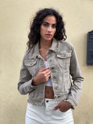 Tamba Kurtka dżinsowa w kolorze beżowym rozmiar: 42