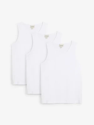 Tank top (3 szt.) BonPrix biały