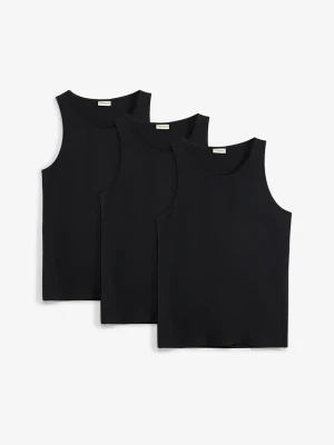 Tank top (3 szt.) BonPrix czarny
