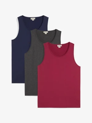 Tank top (3 szt.) BonPrix czerwony