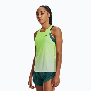 Tank top do biegania damski Under Armour Rush Cicada Singlet lime surge/halo gray/black