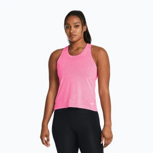 Tank top do biegania damski Under Armour Streaker Splatter Singlet fluo pink/reflective